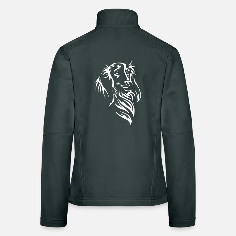 Tête de teckel « Black Edition » Veste en tissu softshell Femme