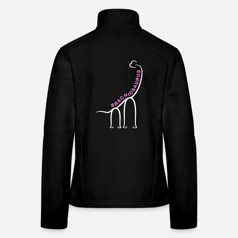 Dinosaurier Brachiosaurus Dino Liniengrafik - Frauen Softshelljacke - Schwarz