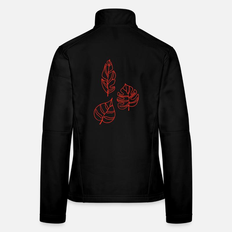 Skizze der Natur (rot) - Frauen Softshelljacke - Schwarz