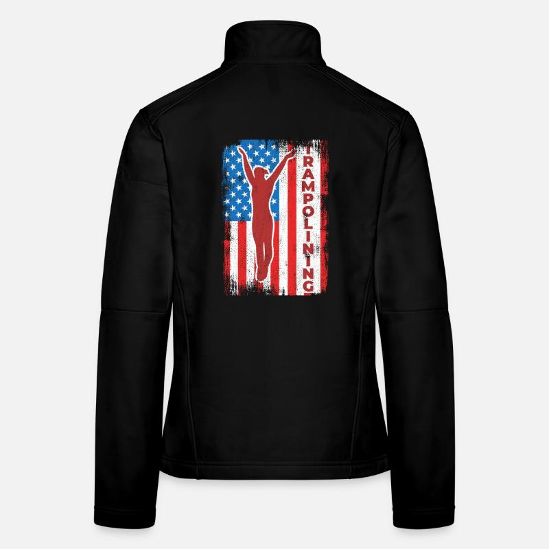 Trampoline jumping drapeau des États-Unis Veste en tissu softshell Femme