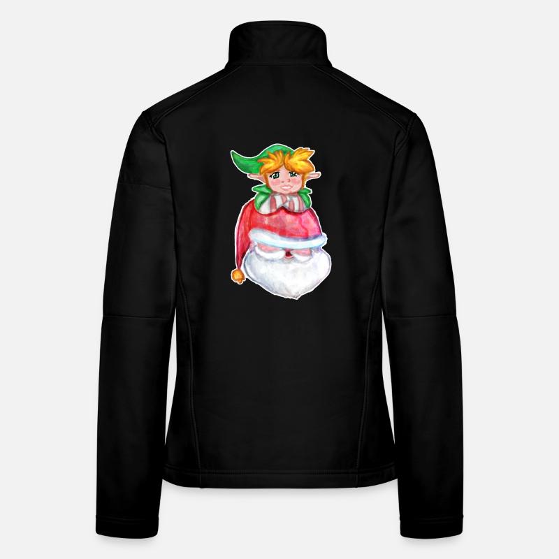 Kawaii Santa & Elf - Frauen Softshelljacke - Schwarz