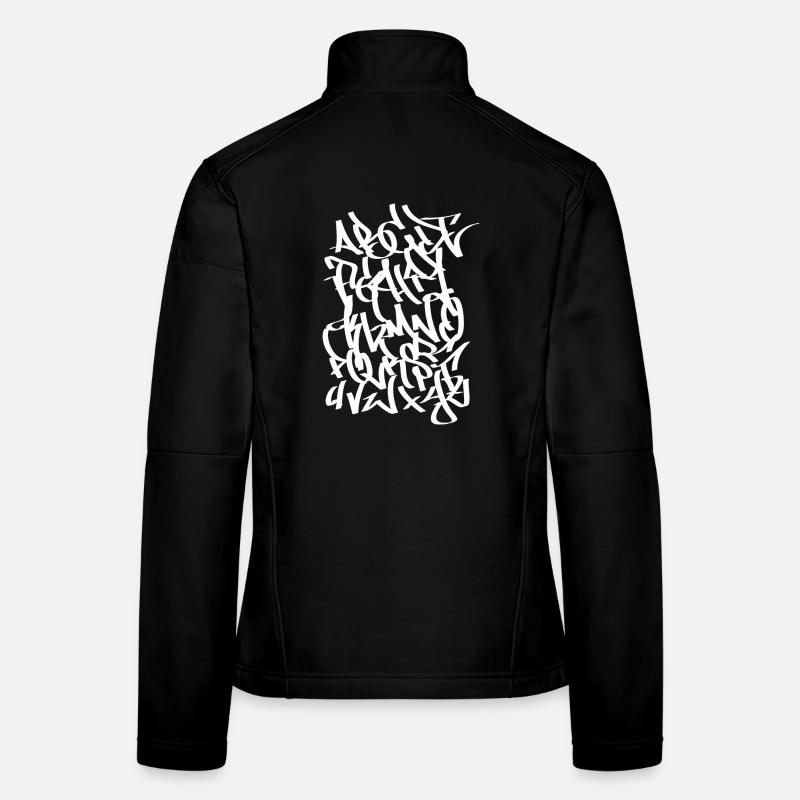Alphabet Graffiti Tag Handstyle white - Frauen Softshelljacke - Schwarz