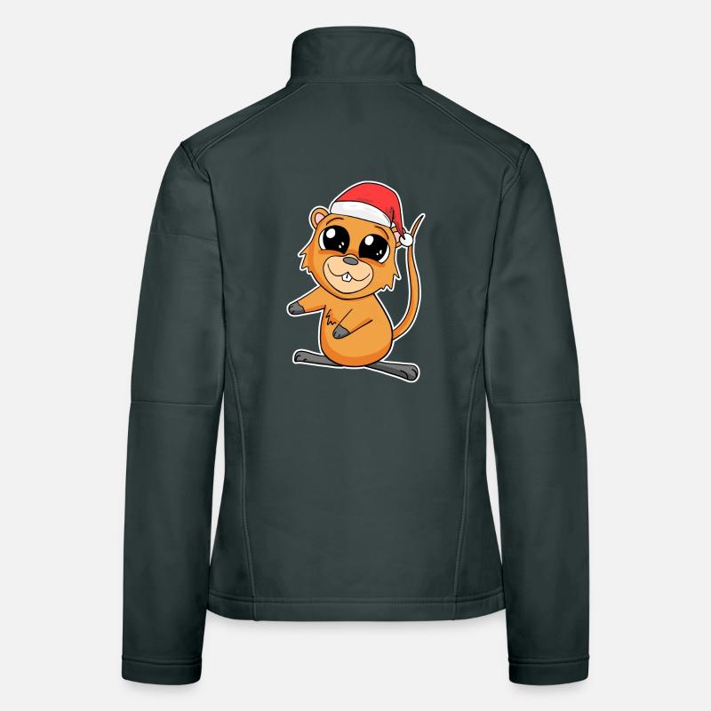 Cochon d’Inde Noël Veste en tissu softshell Femme