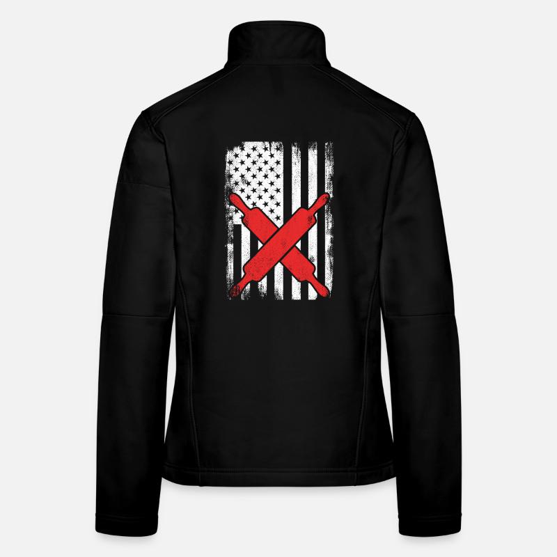 Boulanger drapeau américain Veste en tissu softshell Femme