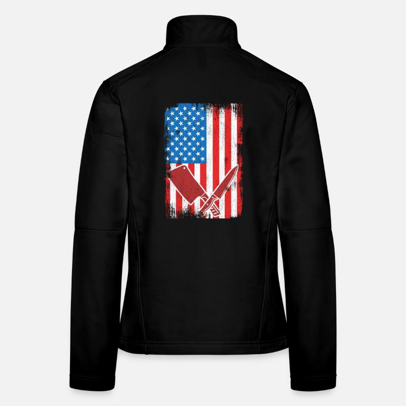 US Flagge Schlachter Frauen Softshelljacke