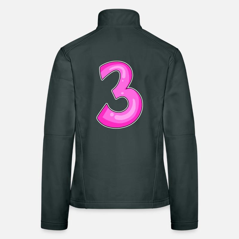 Drei - 3 - Nummer 3 - Zahl 3 Frauen Softshelljacke