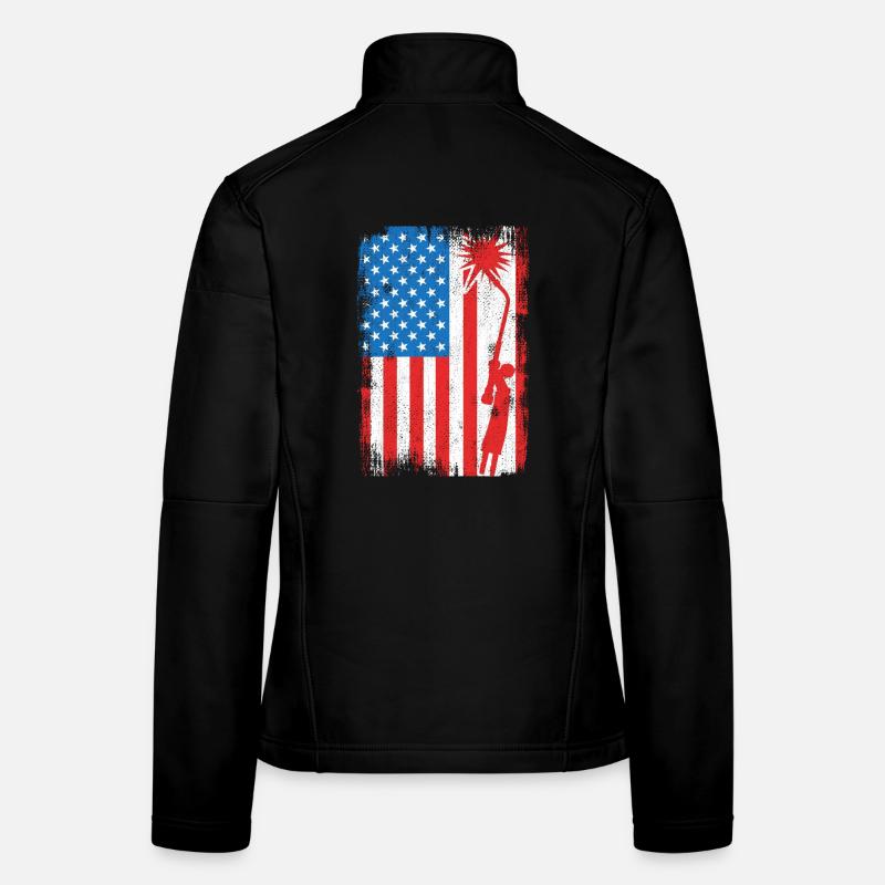 Drapeau de soudage des États-Unis Veste en tissu softshell Femme