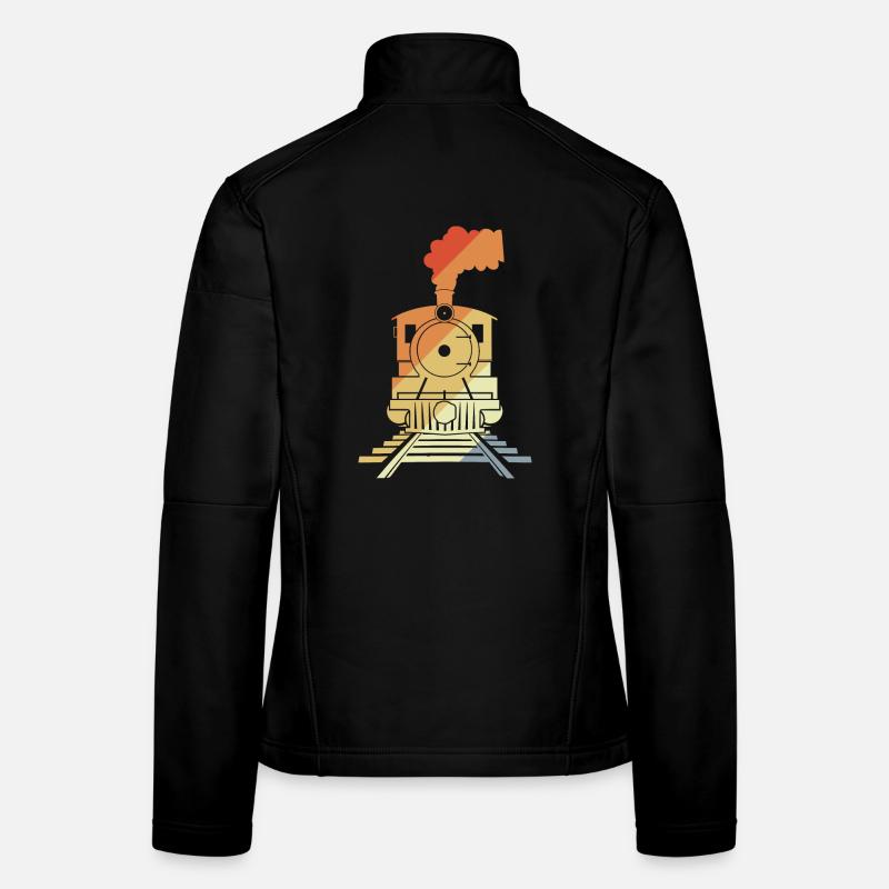 Dessin de chemin de fer Style vintage Veste en tissu softshell Femme