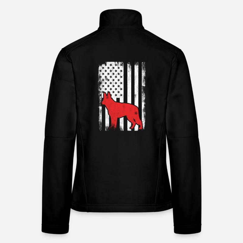 4. Juli USA Schäferhund Frauen Softshelljacke