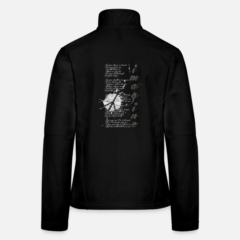Imagine - Signe de paix graphique et texte vrai Veste en tissu softshell Femme