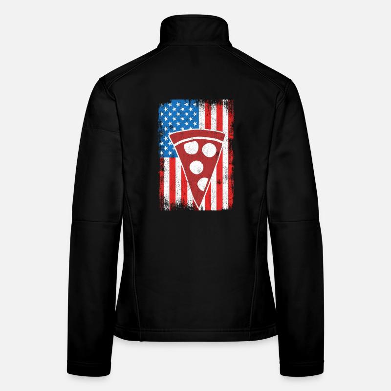 4. Juli US Pizza Frauen Softshelljacke