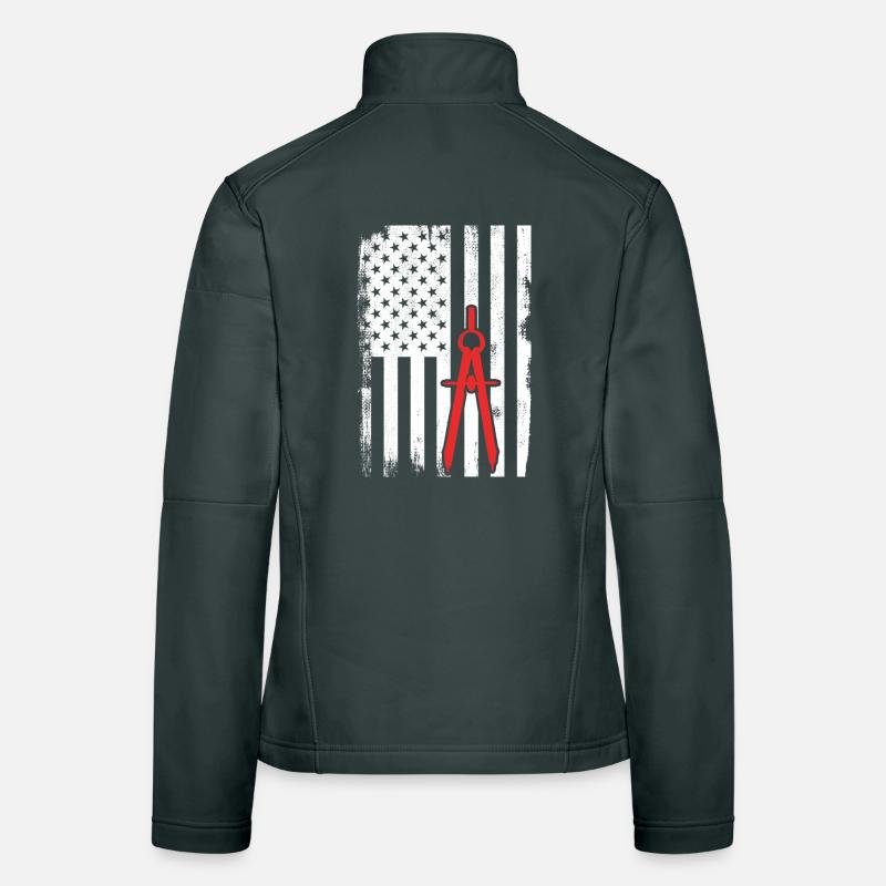 Architecture USA Drapeau Veste en tissu softshell Femme