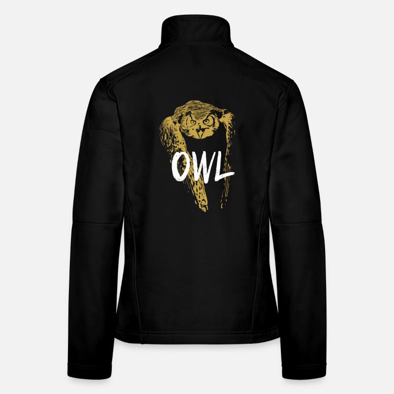Modern Calligraphy Owl Illustration Women's Softshell Jacket