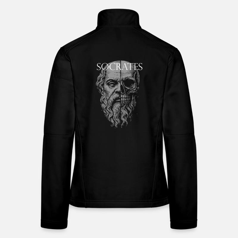 Socrates Half-Skull Portrait Design Women's Softshell Jacket