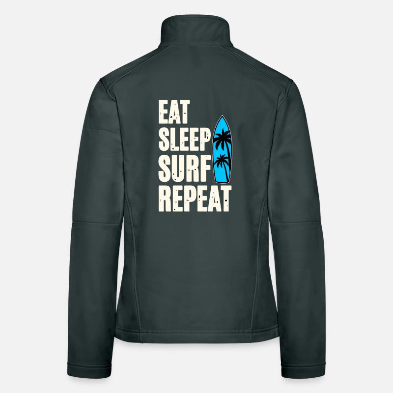 Eat Sleep Surf Repeat Frauen Softshelljacke