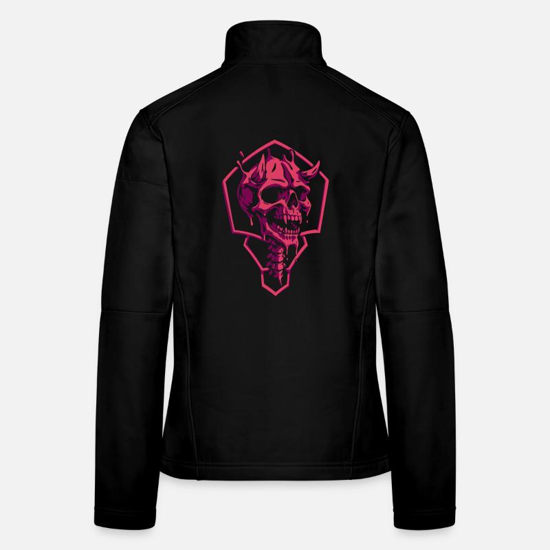 Geometric Pink Skull Women's Softshell Jacket