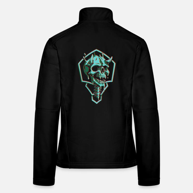 Crâne néon en hexagone Veste en tissu softshell Femme