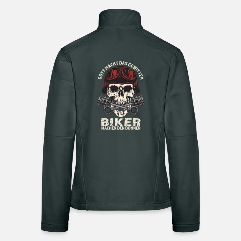God makes the thunderstorm - bikers the thunder Women's Softshell Jacket