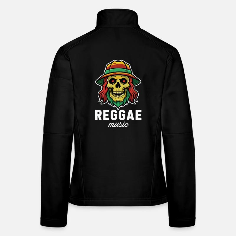 Rastafari skull in reggae hat Women's Softshell Jacket