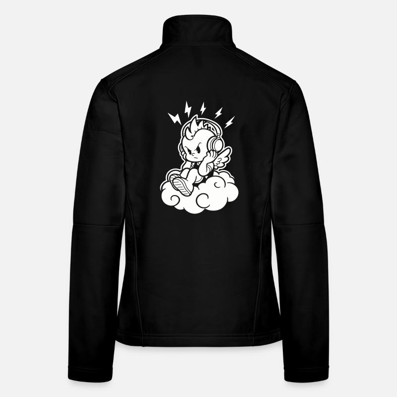 Punk Engel – Cherub mit Kopfhörern Frauen Softshelljacke