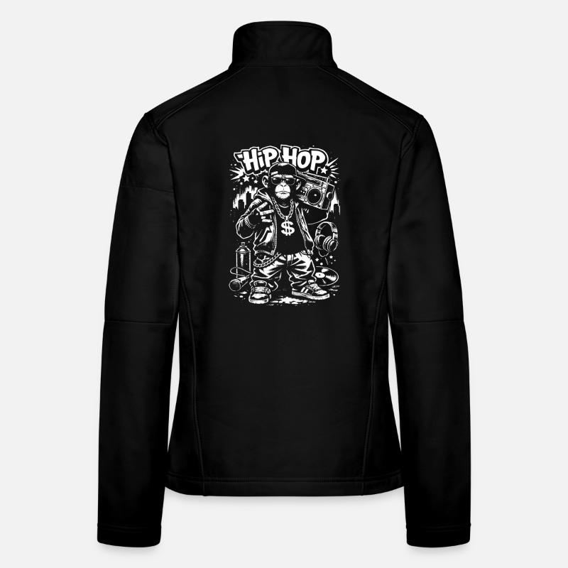 Design de style graffiti hip-hop singe Veste en tissu softshell Femme