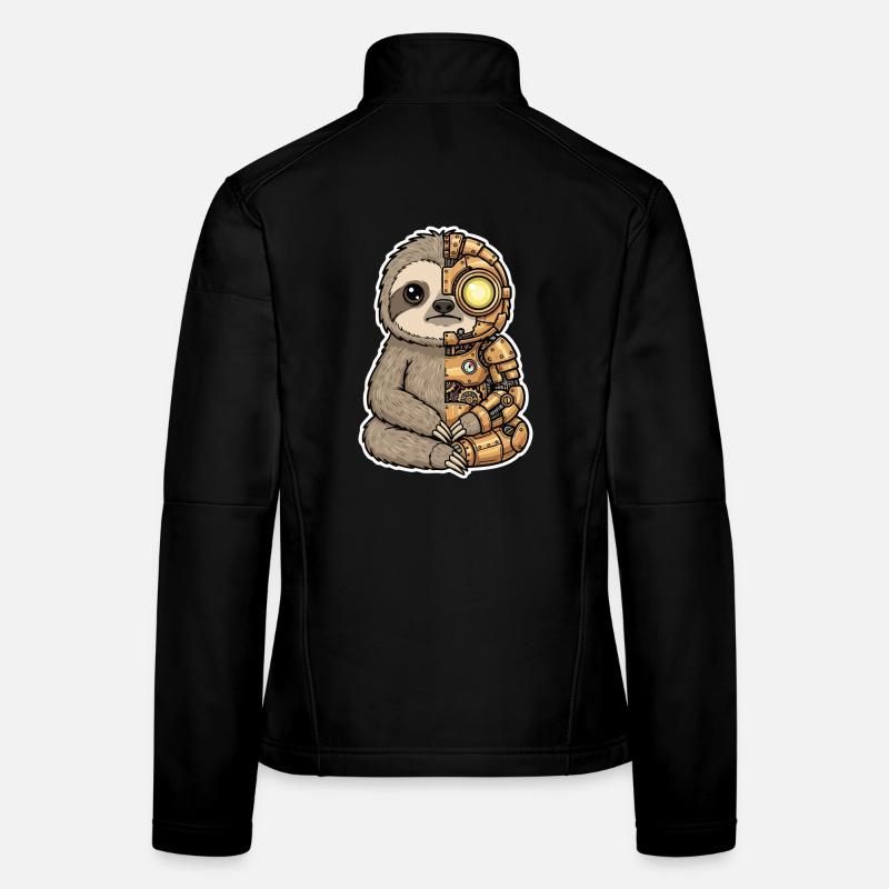 Sloth Cyborg Steampunk Mechanisches Gold Frauen Softshelljacke