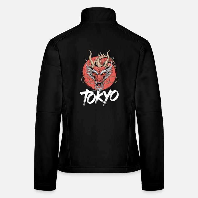Tokyo Dragon Head Motif Women's Softshell Jacket