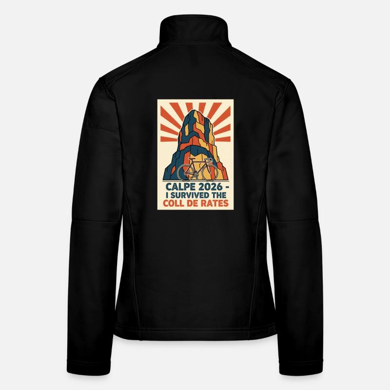 Affiche vintage de cyclisme Calpe 2026 Veste en tissu softshell Femme