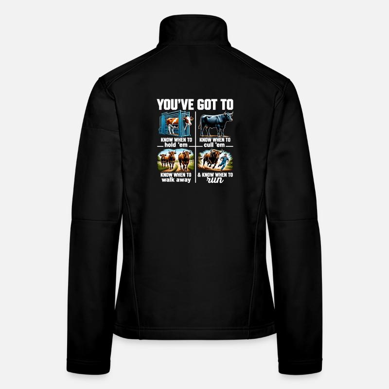 Funny Farmer Design – Know When To Run Women's Softshell Jacket