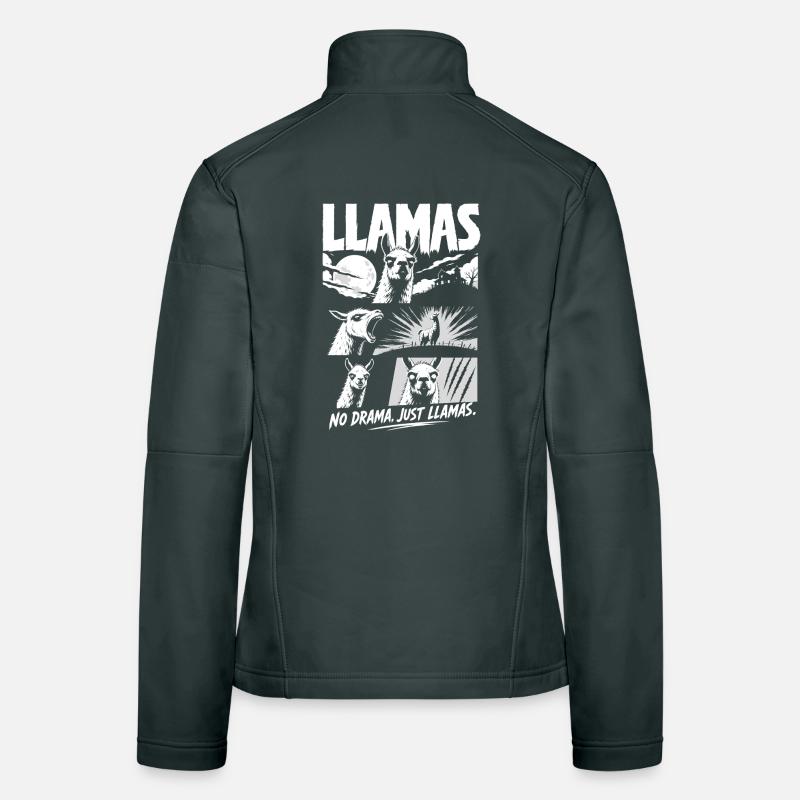 Lamas Horror Comic Pas de drame Art Veste en tissu softshell Femme