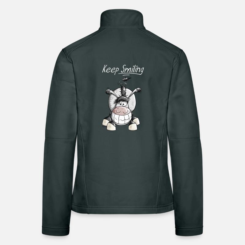 Keep Smiling Esel Frauen Softshelljacke