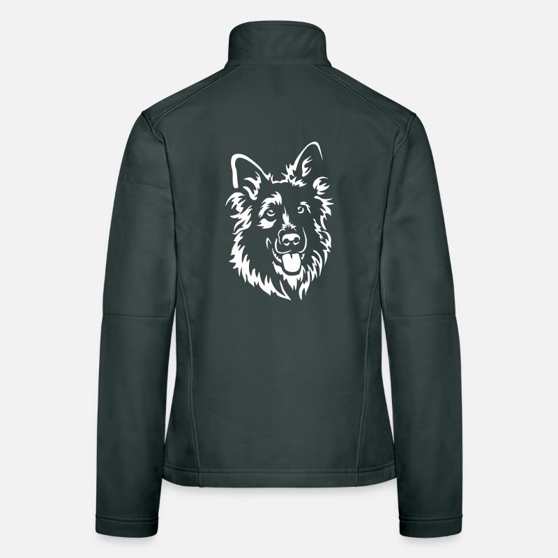 German Shepherd Head "Black Edition" Women's Softshell Jacket