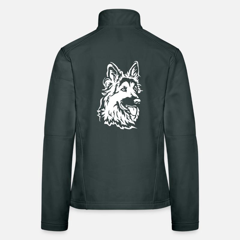 German Shepherd Head "Black Edition" Women's Softshell Jacket