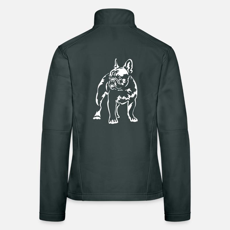 Bouledogue Français « Édition Noire » Veste en tissu softshell Femme