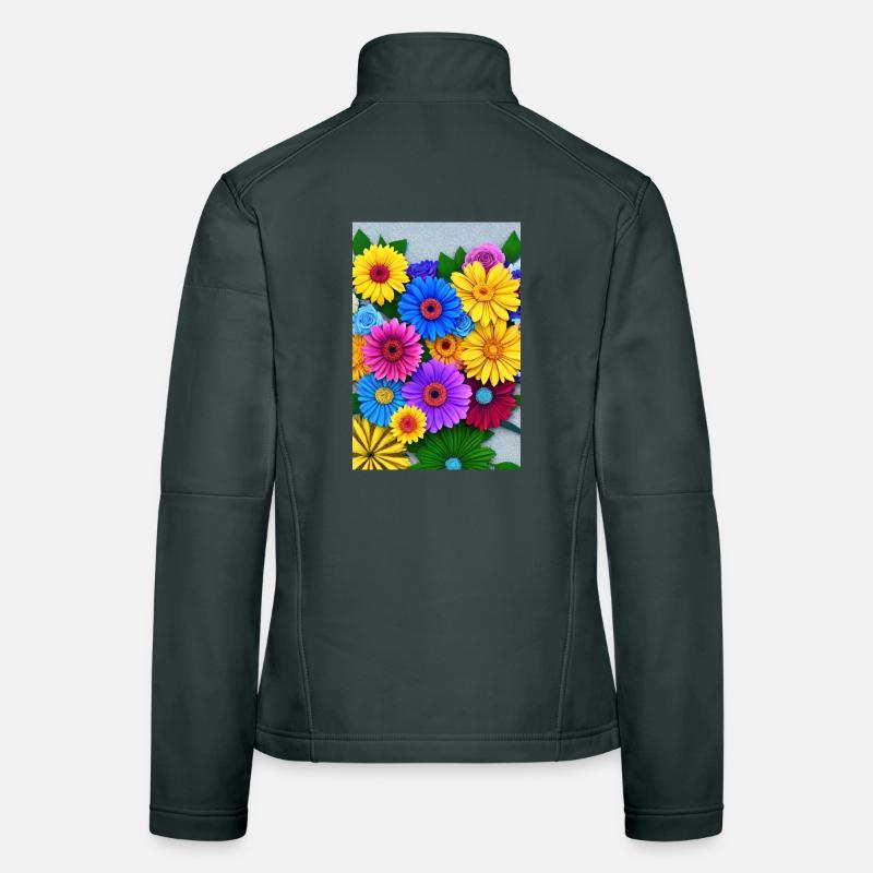 Fleurs multi Veste en tissu softshell Femme