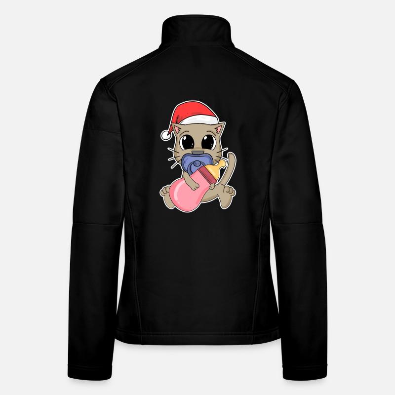Chat Bébé Noël Veste en tissu softshell Femme