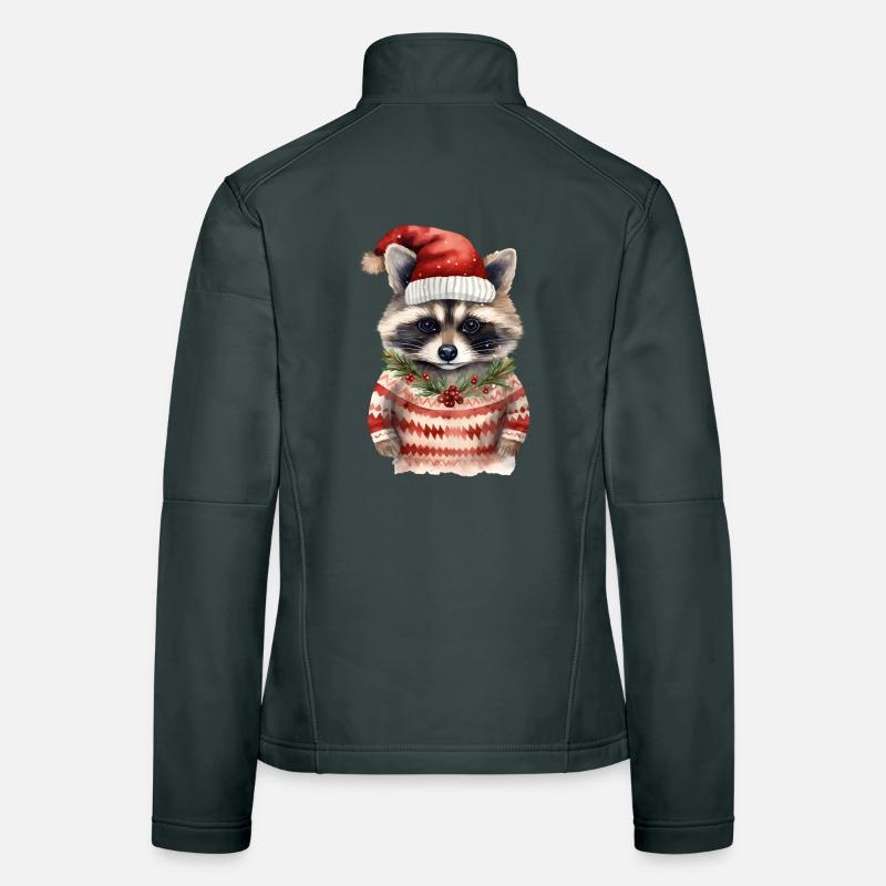 Waschbär Weihnachtspullover Frauen Softshelljacke