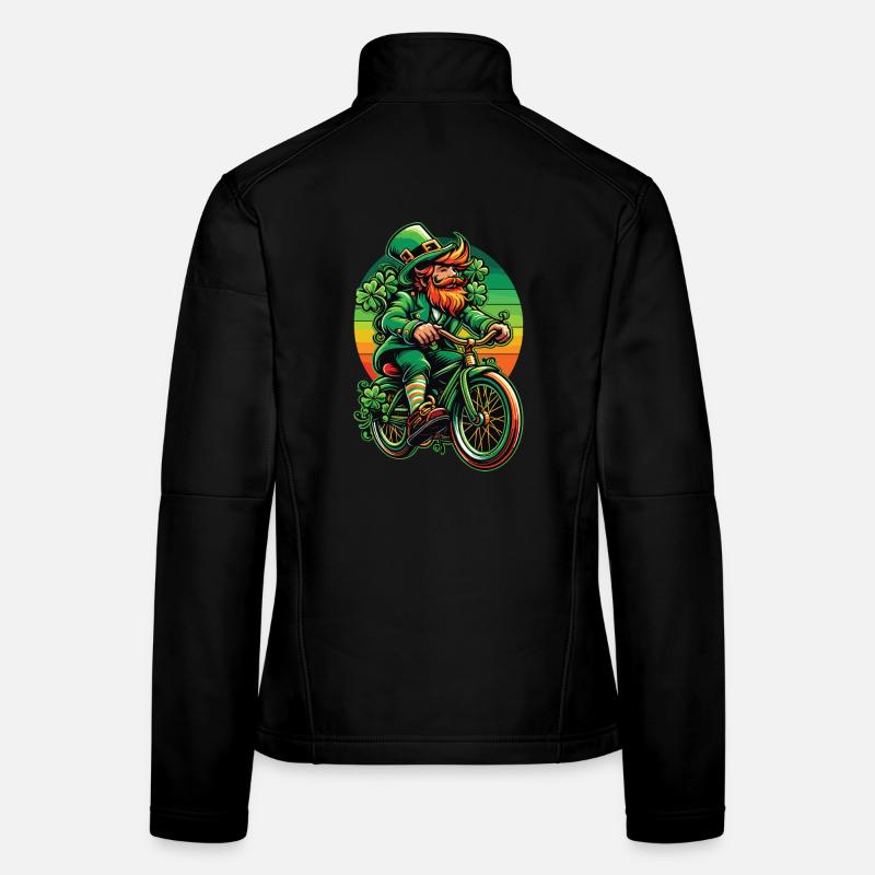 Conception de vélo lutin pour la Saint-Patrick Veste en tissu softshell Femme