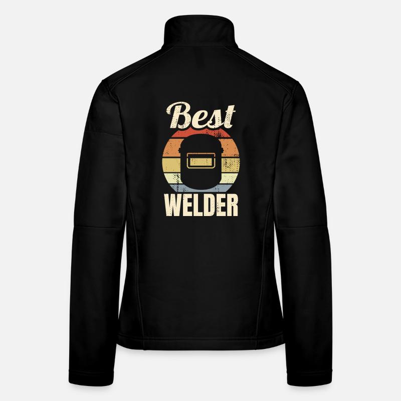 Lustiger Schweißer Frauen Softshelljacke