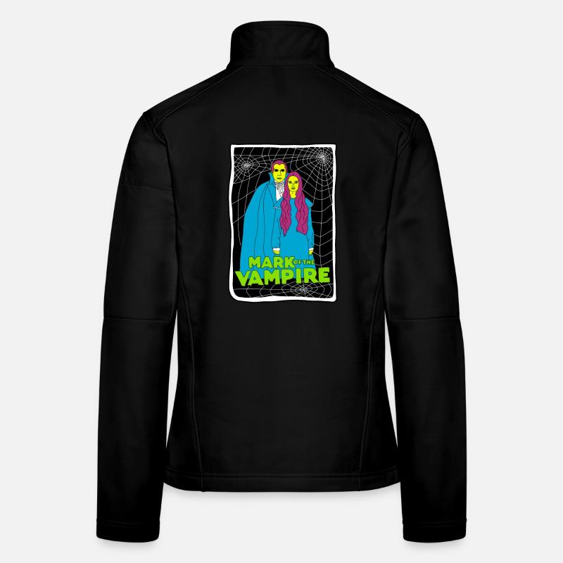 Vampir-Duo mit Spinnennetz-Hintergrund Frauen Softshelljacke