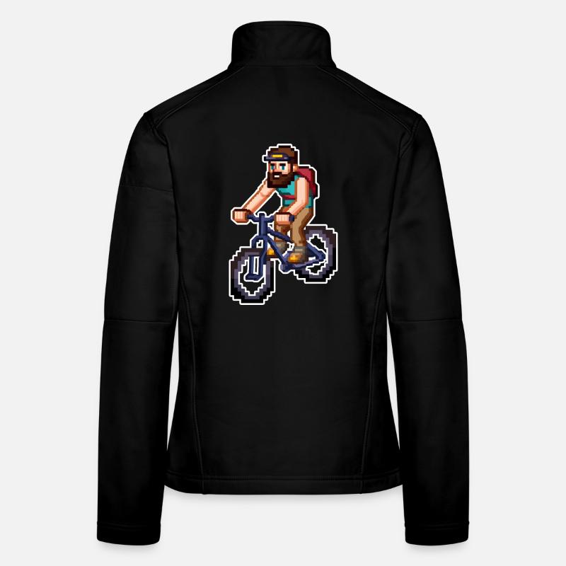 Mountain Bike Pixel Art Frauen Softshelljacke