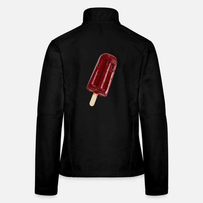 Glace sur bâtonnet rouge Veste en tissu softshell Femme