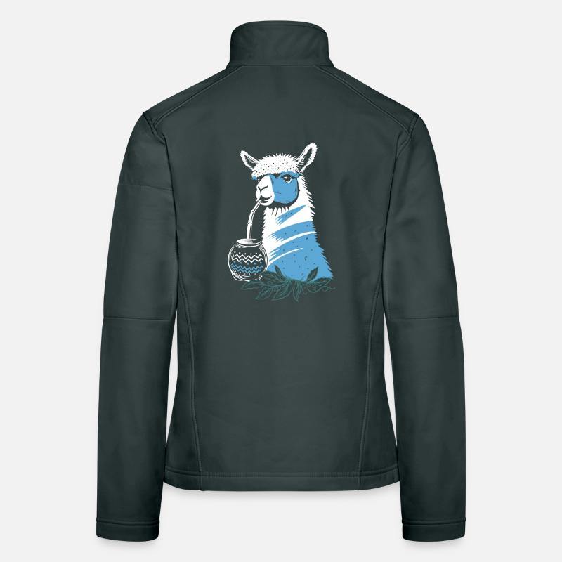 Yerba Mate Alpaca enjoys yerba mate tea Women's Softshell Jacket