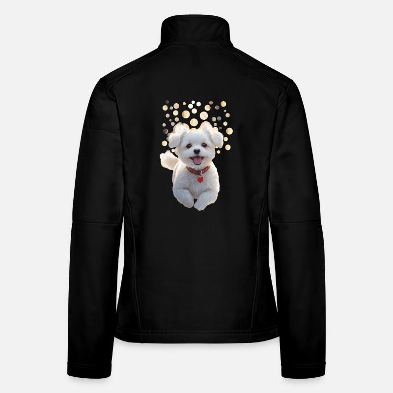 Drôle de petit chiot qui saute vers vous Veste en tissu softshell Femme