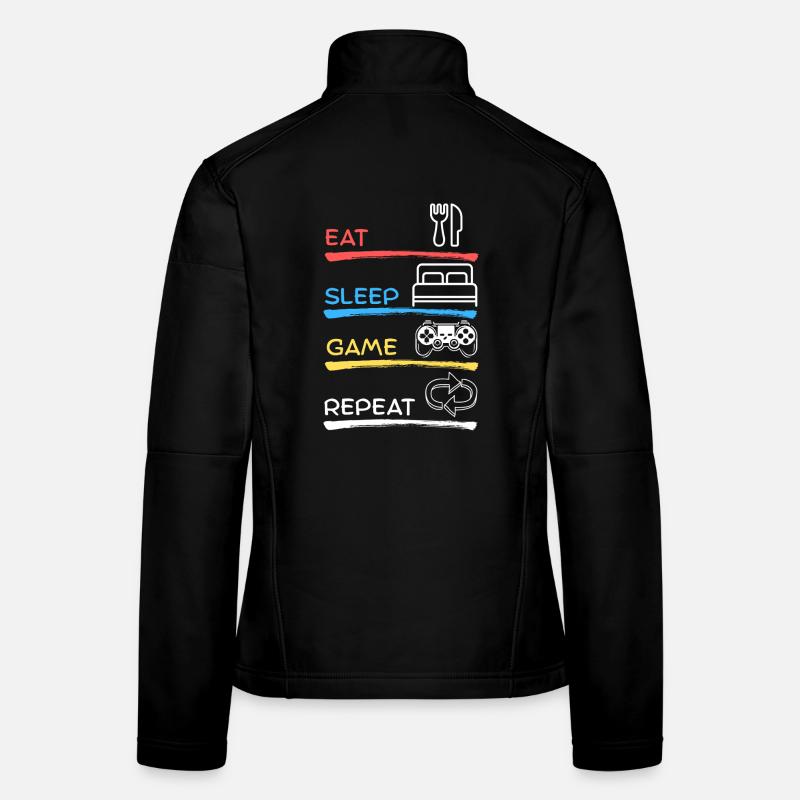 Manger dormir jeu Répéter - Veste en tissu softshell Femme - noir