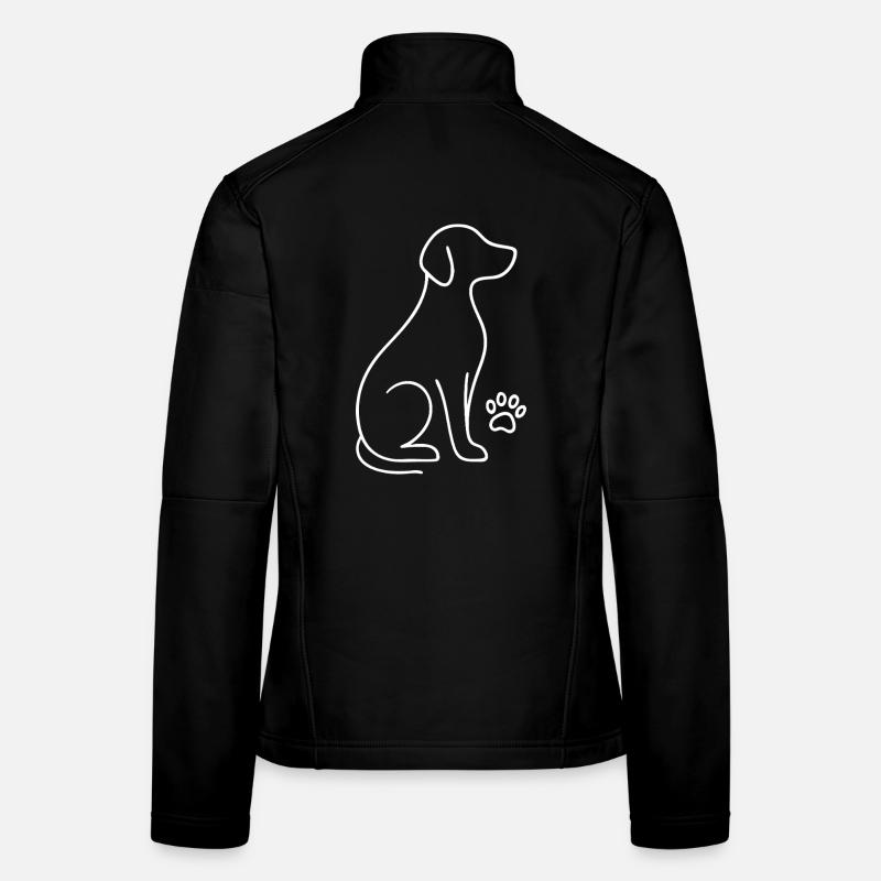 Minimalistisches Hund Design – Line Art Pfote Frauen Softshelljacke