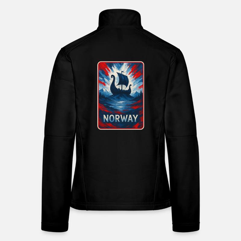 Norway Landscape Flags Design Women's Softshell Jacket