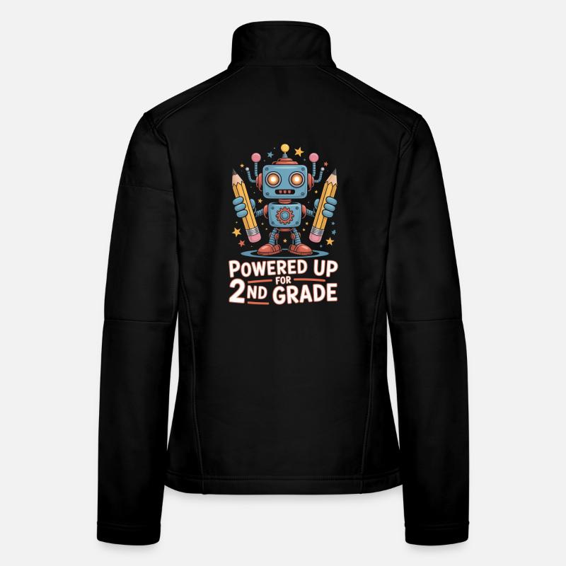 Powered Up For 2nd Grade Schulstart Roboter Frauen Softshelljacke