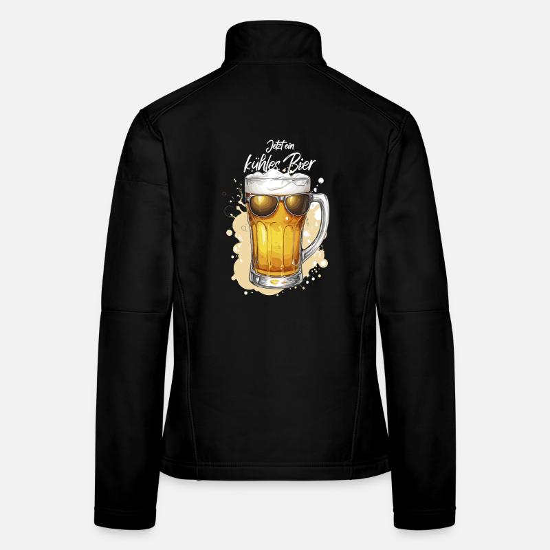 Bier mit Sonnenbrille kühles Bierchen Bierparty Frauen Softshelljacke