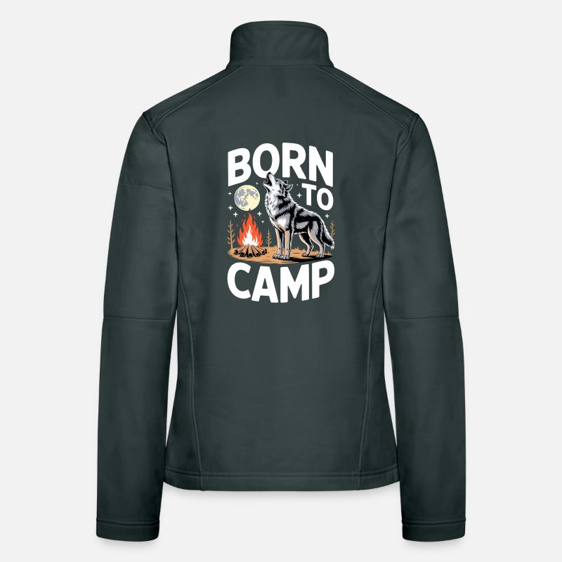 Né pour camper Veste en tissu softshell Femme